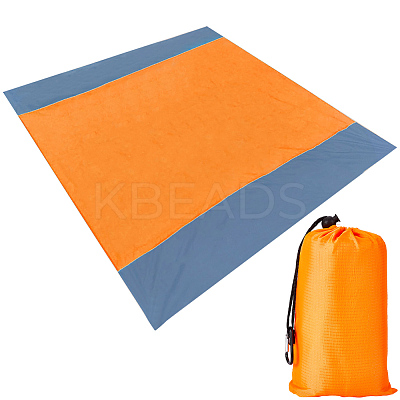 Square Waterproof Polyester Picnic Mat with 4 Stakes AJEW-WH20080-37B-1