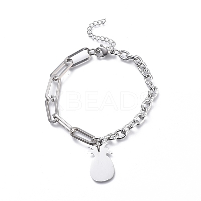Non-Tarnish 304 Stainless Steel Paperclip Chains & Cable Chain Jewelry Sets SJEW-K153-54P-1
