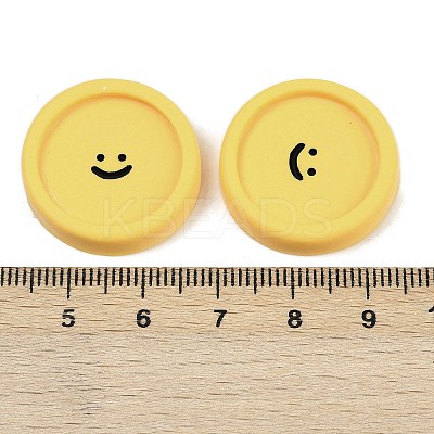 Smiling Face Resin Cabochons CRES-S372-01B-1
