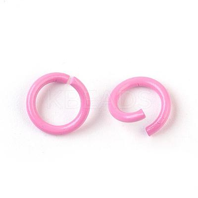 Spray Painted Iron Open Jump Rings IFIN-F149-F16-1