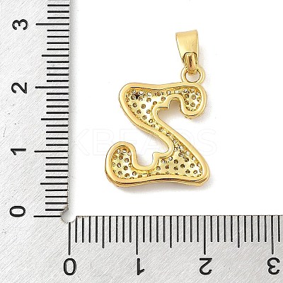 Brass Micro Pave Cubic Zirconia Pendants ZIRC-C012-01G-26-1