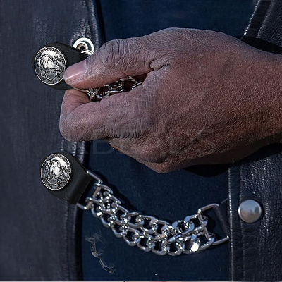 5Pcs Alloy & Imitation Leather Waistcoat Extension Chain FIND-FH0008-85B-1