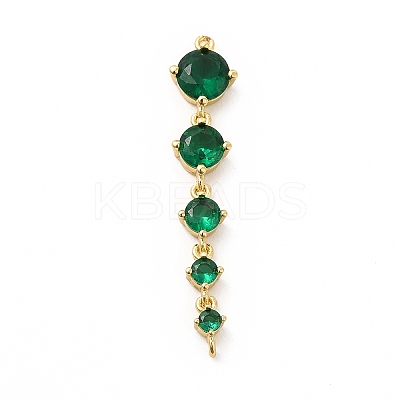 Rack Plating Brass Pave Cubic Zirconia Connector Charms KK-G458-02G-03-1