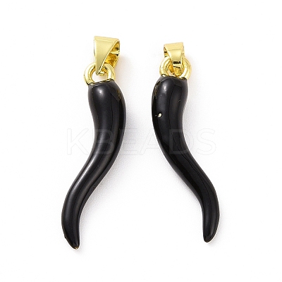 Rack Plating Brass Enamel Charms KK-C008-19G-01-1