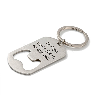 Father's Day Gift 201 Stainless Steel Oval with Word Bottle Opener Keychains LS-KEYC-E040-02P-01-1