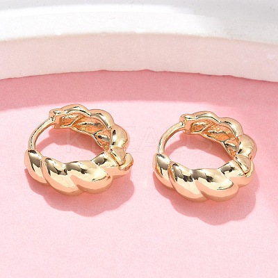 Twist Brass Hoop Earrings EJEW-Z102-09G-1