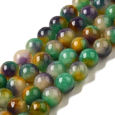 Natural Dyed White Jade Beads Strands G-M402-C04-22-1