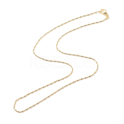 Brass Ball and Column Link Chains Necklace for Women NJEW-P265-01B-G-1