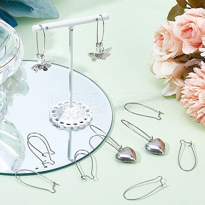 120Pcs 304 Stainless Steel Hoop Earrings Findings Kidney Ear Wires STAS-SP0001-32C-P-1