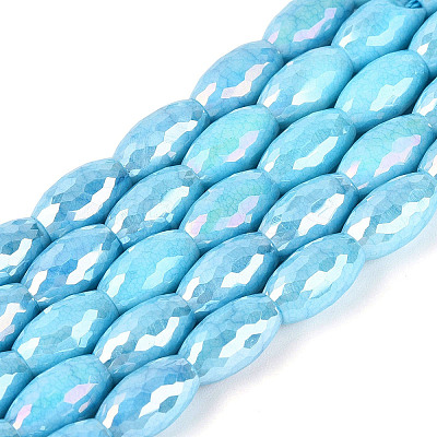 Anti-Tarnish Electroplate Glass Beads Strands EGLA-Q130-02A-04-1