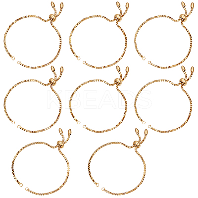 8Pcs Adjustable 304 Stainless Steel Slider Bracelets Making STAS-SC0006-03G-1