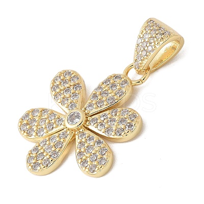 Brass Micro Pave Cubic Zirconia Pendants KK-K298-37G-1
