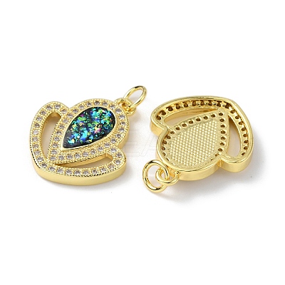 Brass Micro Pave Cubic Zirconia Pendants KK-A197-27G-1