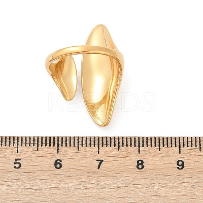 Horse Eye 304 Stainless Steel Open Cuff Rings RJEW-R018-01G-04-1