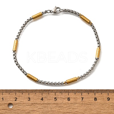 304 Stainless Steel Box Chain Bracelets for Women BJEW-C091-03C-GP-1