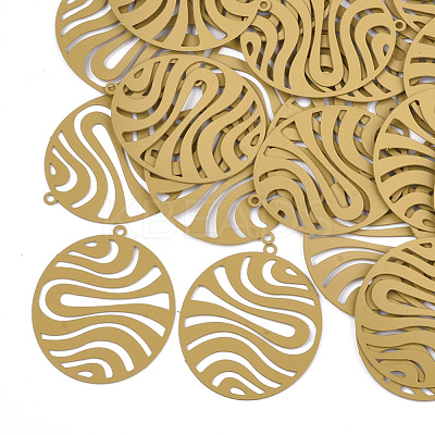 430 Stainless Steel Filigree Pendants STAS-T042-09D-1