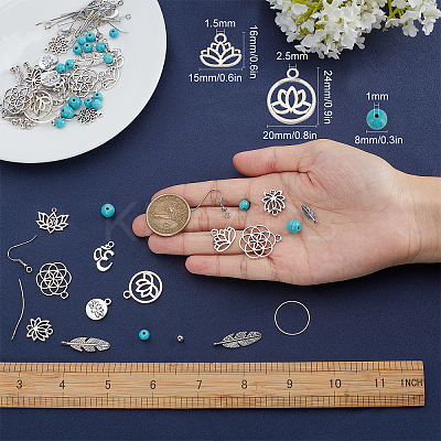DIY Lotus Yoga Dangle Earring Making Kits DIY-SC0019-71-1
