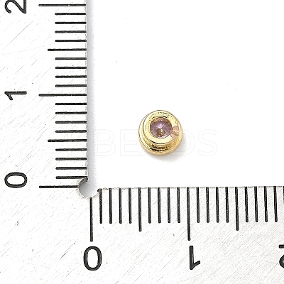 Flat Round Brass Micro Pave Cubic Zirconia Cabochons KK-P345-13G-A-1