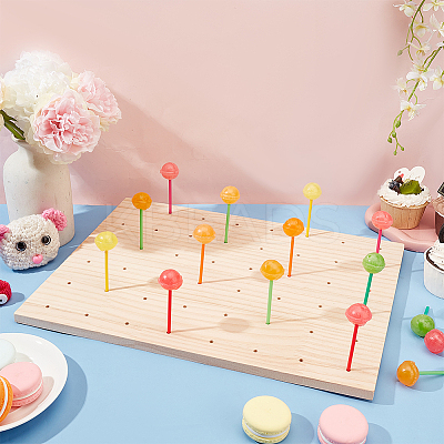 Rectangle Natural Wood Lollipop Display Stands ODIS-WH0030-54A-1