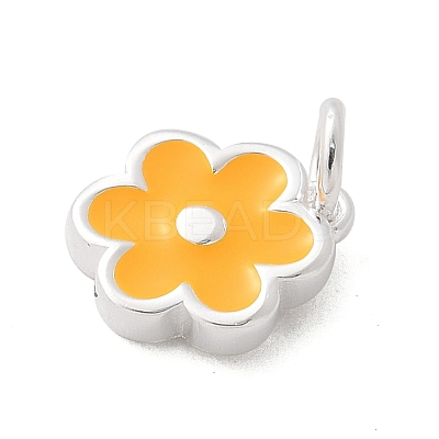 925 Sterling Silver Enamel Flower Charms STER-D300-04S-03-1