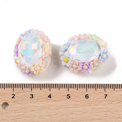 Handmade Luminous Polymer Clay Rhinestone Beads CLAY-H003-05-1