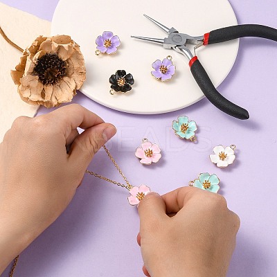 25Pcs 5 Colors Alloy Enamel Pendants ENAM-CJ0003-60-1