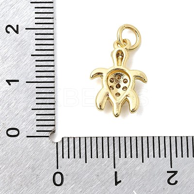 Brass Pave Clear Cubic Zirconia Pendants KK-G554-08B-G-1