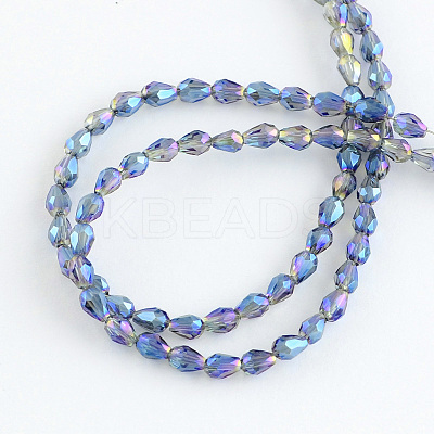 Electroplated Glass Bead Strands EGLA-R147-02-1