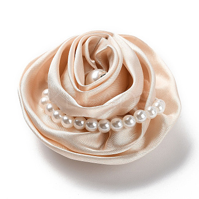 Flower Cloth with Plastic Pearl Brooch Pin LS-JEWB-K013-01P-05-1