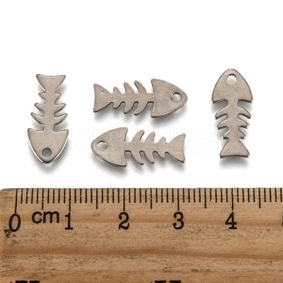 Tarnish Resistant Fishbone 201 Stainless Steel Pendants STAS-R071-19-1