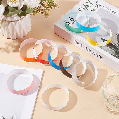 300Pcs 10 Colors Synthetic Paper Polypropylene Disposable Wristbands BJEW-SP0001-08-1