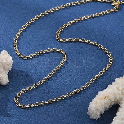 3MM 304 Stainless Steel Cable Chain Necklaces NJEW-T016-09G-1