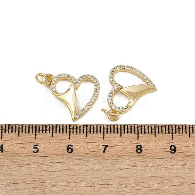 Brass Micro Pave Clear Cubic Zirconia Pendants ZIRC-I367-14G-05-1