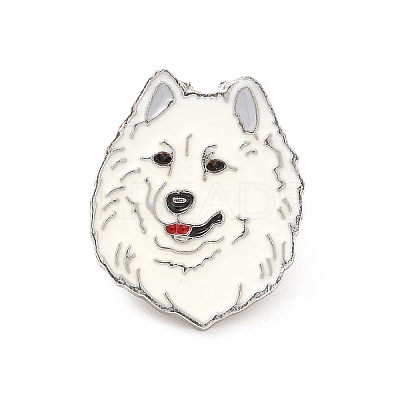 Dog Enamel Pin with Brass Butterfly Clutches JEWB-A006-04C-1