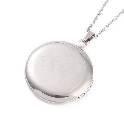 Non-Tarnish 304 Stainless Steel Locket Pendant Necklaces NJEW-F239-02P-1