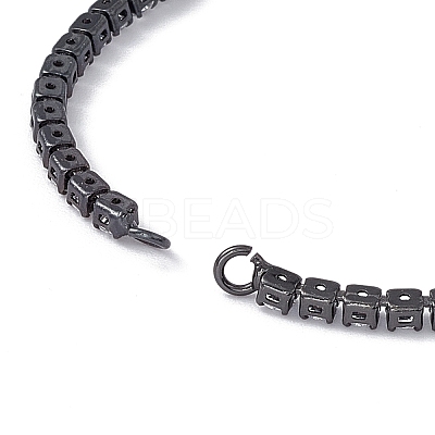 Brass Rhinestone Tennis Slider Bracelet Makings KK-E068-VD015-4-1