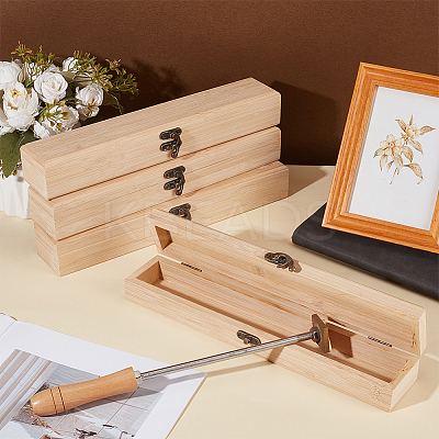 4Pcs Bamboo and Wood Flip Cover Box CON-OC0001-71-1