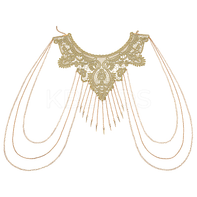 Iron Shoulder Bra Body Chain AJEW-WH0038-80G-1