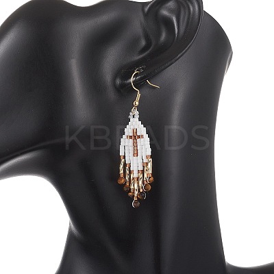 Glass Seed Beads Dangle Earrings EJEW-MZ00737-1