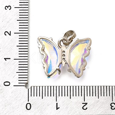 Brass Micro Pave Cubic Zirconia Pendants ZIRC-P079-B02-15-P-1