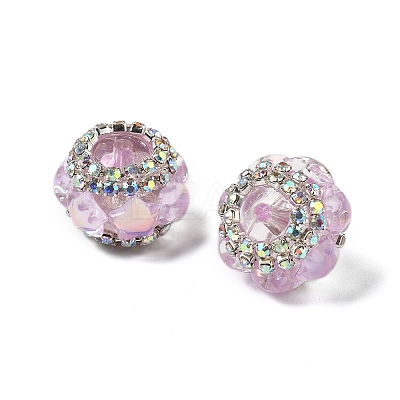 Acrylic Rhinestone Rondelle Beads OACR-S048-02I-1