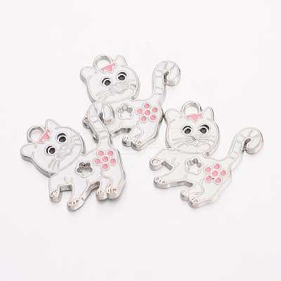 Alloy Enamel Kitten Pendants LS-X-EA556Y-1-1