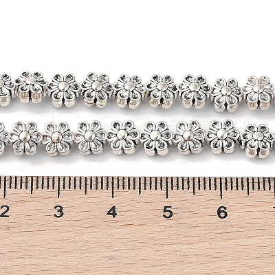 Tibetan Style Flower Alloy Bead Strands X-TIBEB-O007-13-NR-1