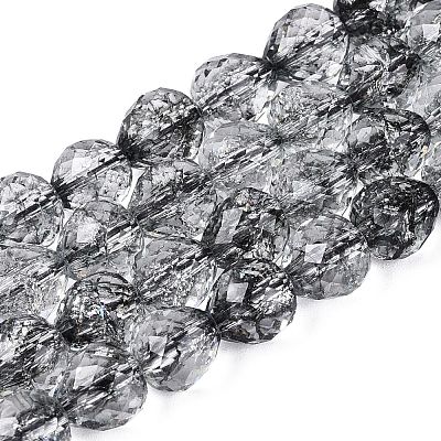 Crackle Transparent Glass Beads Strands GLAA-N068-04A-01-1
