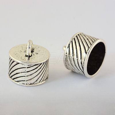Tibetan Style Alloy Cord Ends TIBEP-S300-01AS-RS-1