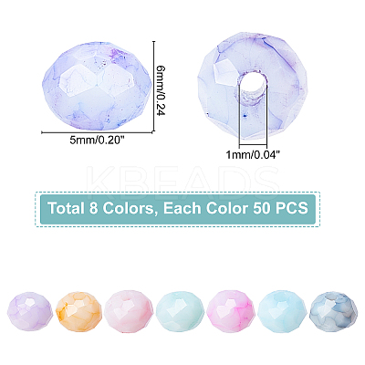 400Pcs 8 Colors Opaque Baking Paint Glass Beads Strands EGLA-PH0001-28-1