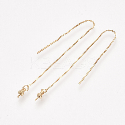 Brass Stud Earring Findings KK-S348-411G-1