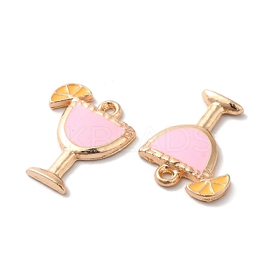Rack Plating Alloy Enamel Pendants ENAM-F146-01KCG-1