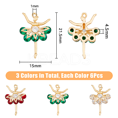 18Pcs 3 Colors Glass Pendants GLAA-DC0001-27-1
