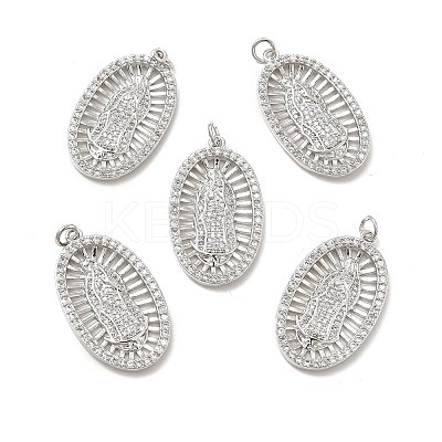 Brass Micro Pave Cubic Zirconia Pendants KK-E068-VB094-1